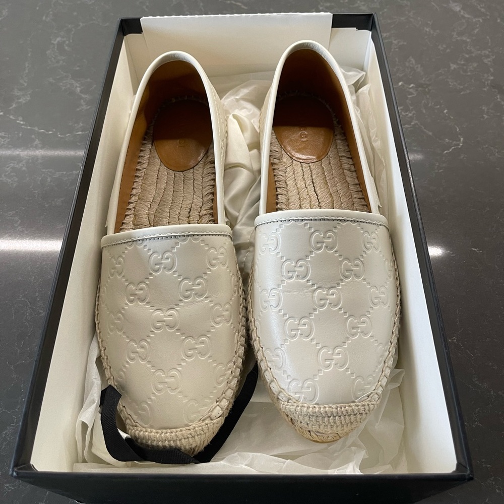 *BRAND NEW* Gucci Espadrilles in Leather - White - Size 38 (8)